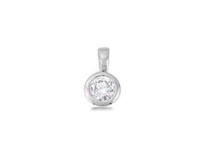 Rhodium Plated | Solitaire Stud Pendants